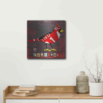 Luxe Metal Art 'Indiana Cardinal' by Design Turnpike, Metal Wall Art,12x12