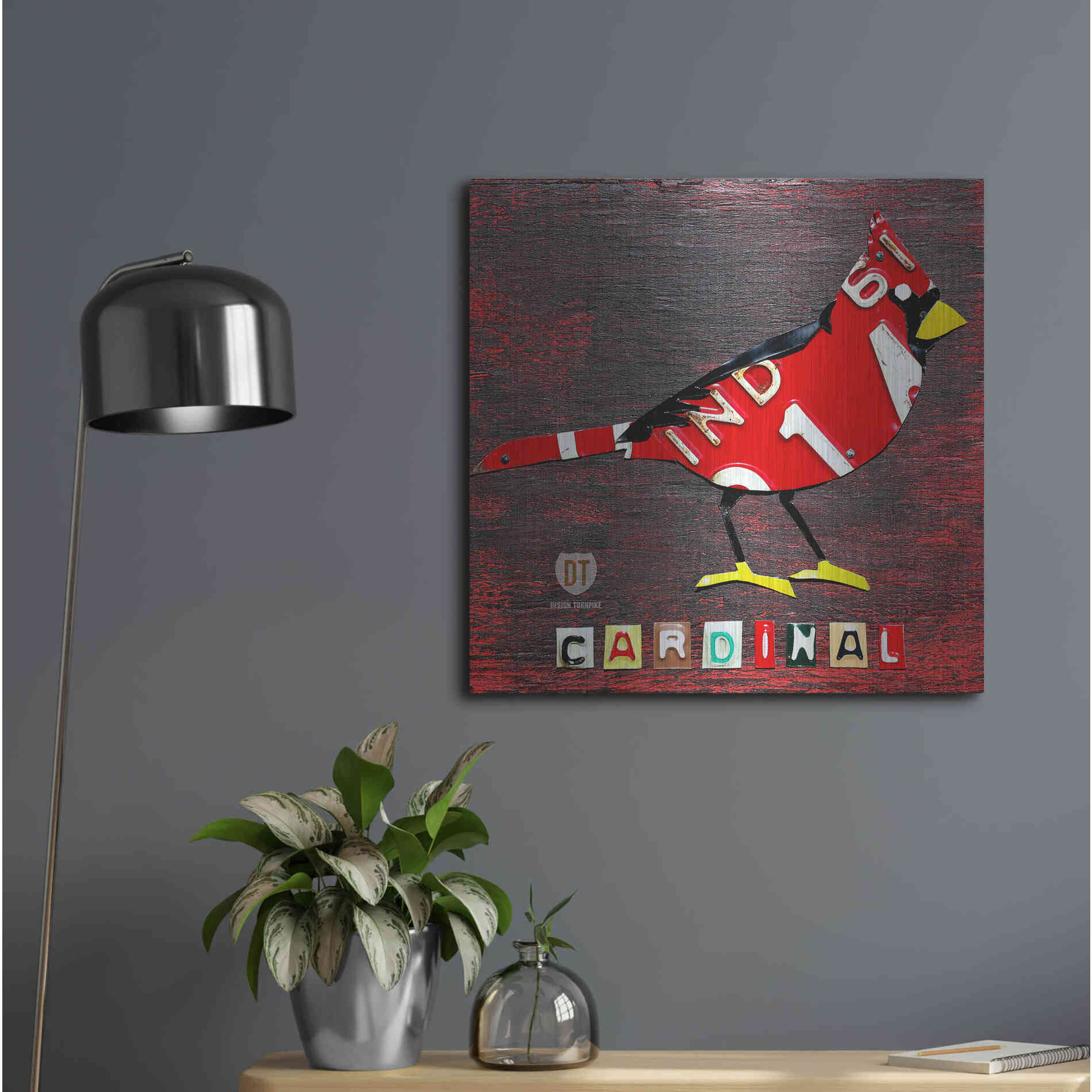 Luxe Metal Art 'Indiana Cardinal' by Design Turnpike, Metal Wall Art,24x24