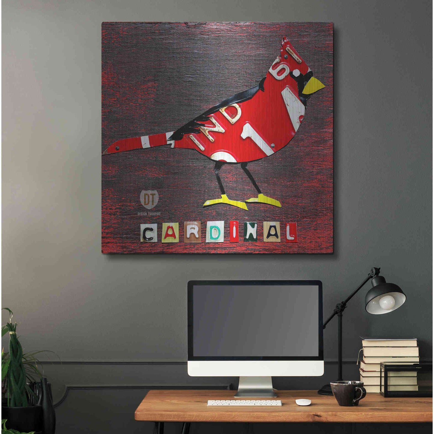 Luxe Metal Art 'Indiana Cardinal' by Design Turnpike, Metal Wall Art,36x36