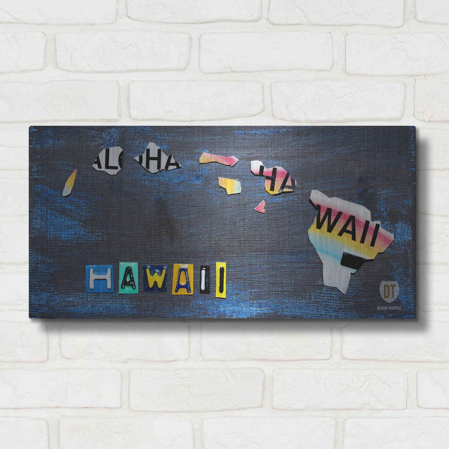 Luxe Metal Art 'Hawaii State Map' by Design Turnpike, Metal Wall Art,24x12