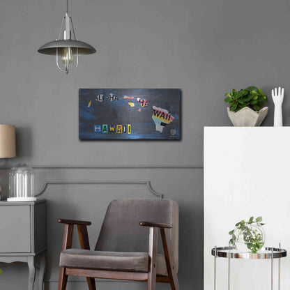 Luxe Metal Art 'Hawaii State Map' by Design Turnpike, Metal Wall Art,24x12