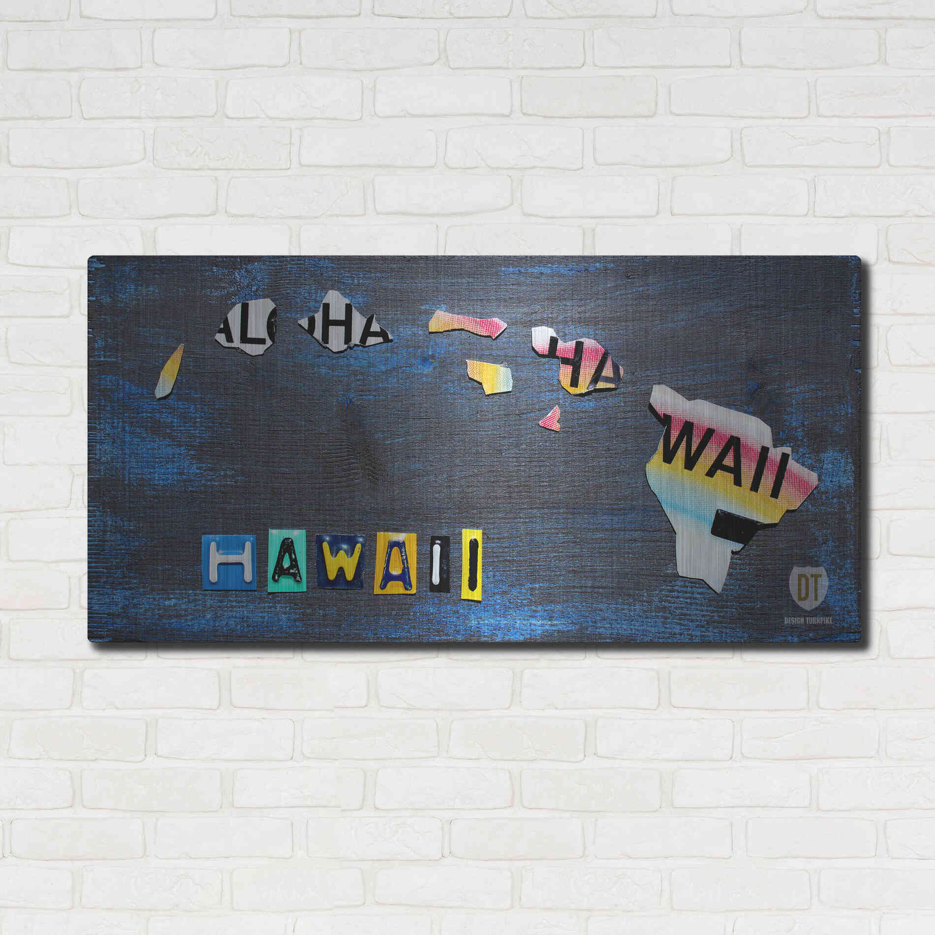 Luxe Metal Art 'Hawaii State Map' by Design Turnpike, Metal Wall Art,48x24