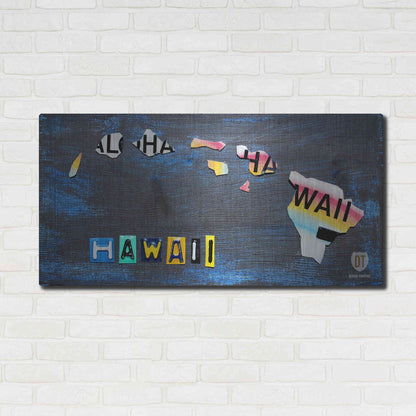 Luxe Metal Art 'Hawaii State Map' by Design Turnpike, Metal Wall Art,48x24