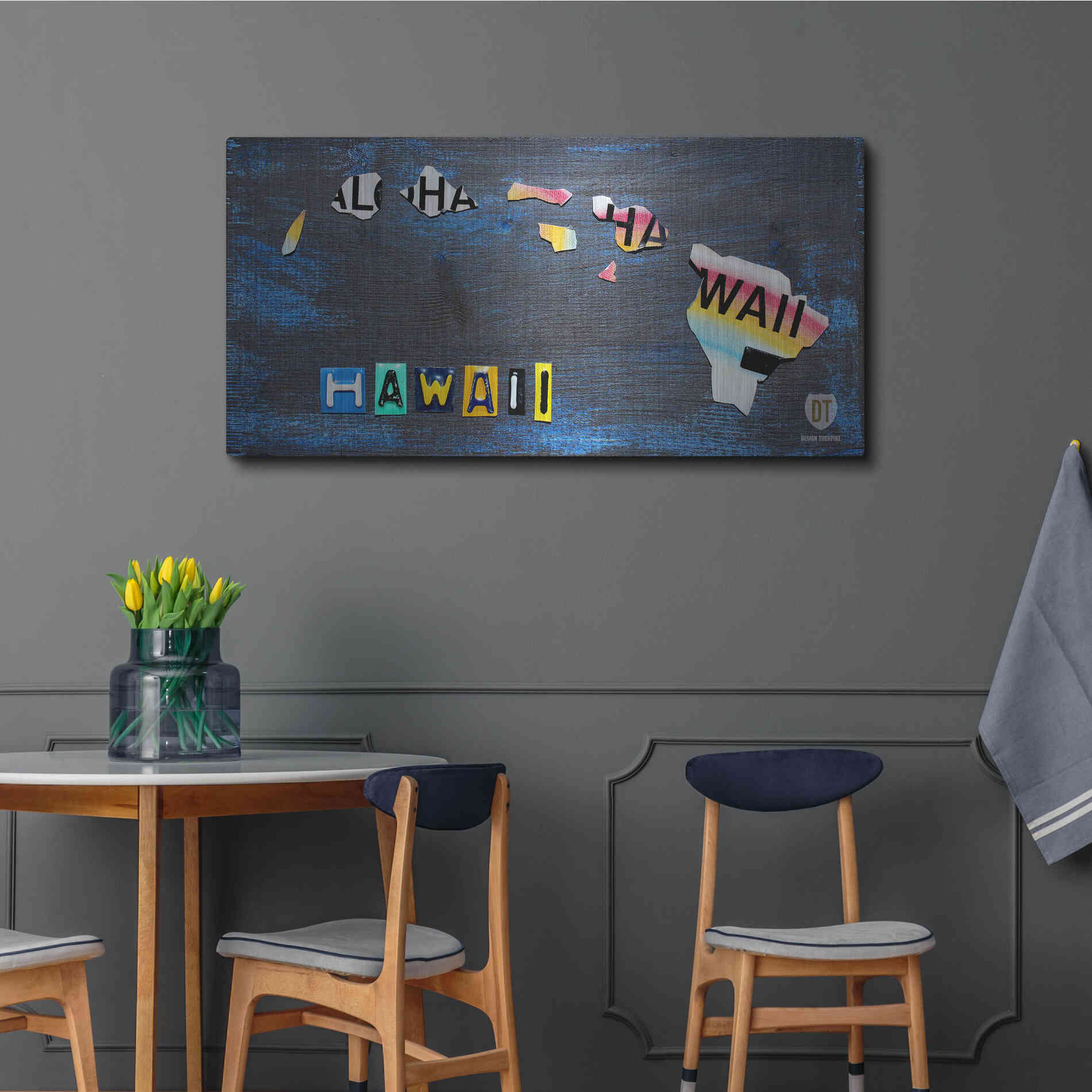 Luxe Metal Art 'Hawaii State Map' by Design Turnpike, Metal Wall Art,48x24