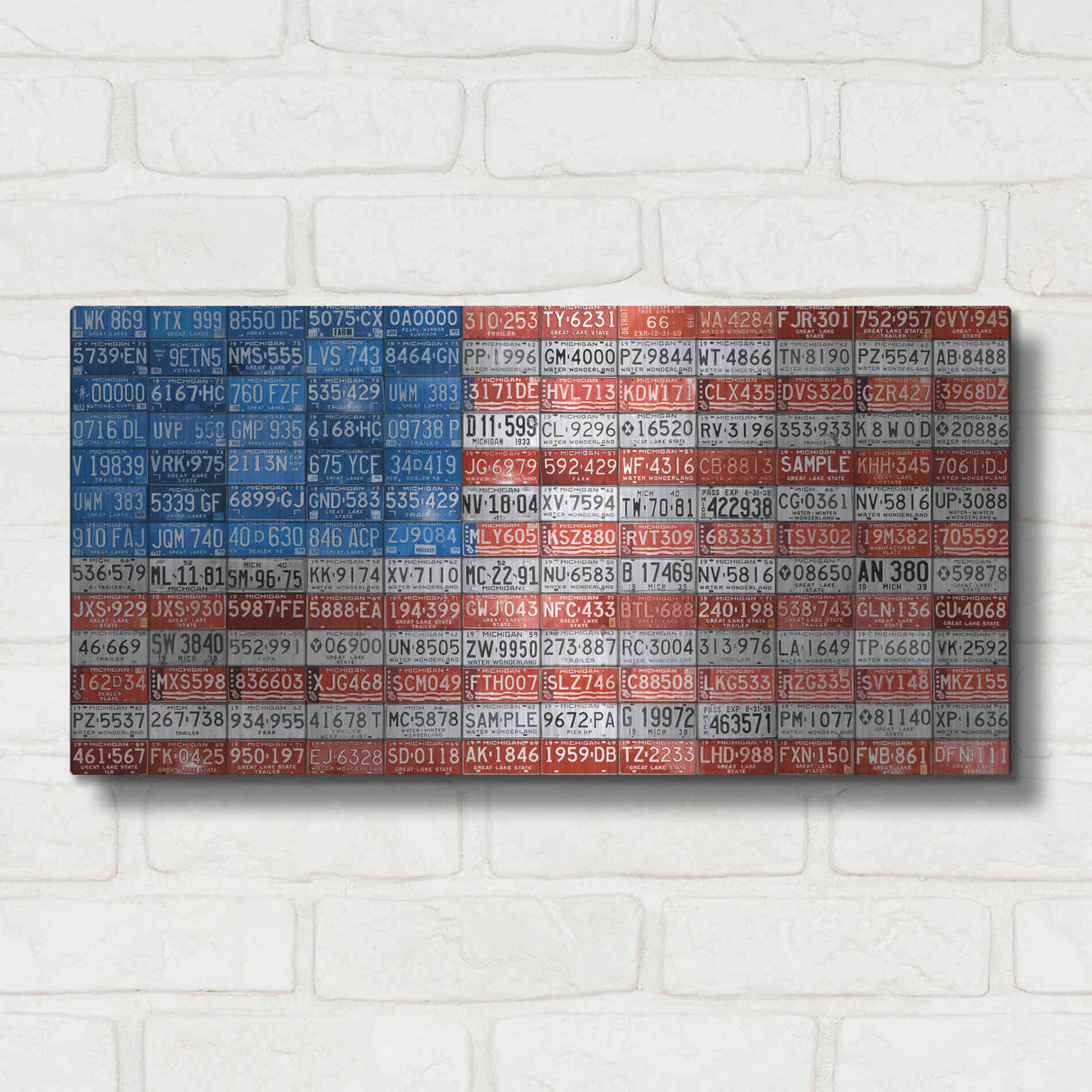 Luxe Metal Art 'Michigan Flag' by Design Turnpike, Metal Wall Art,24x12