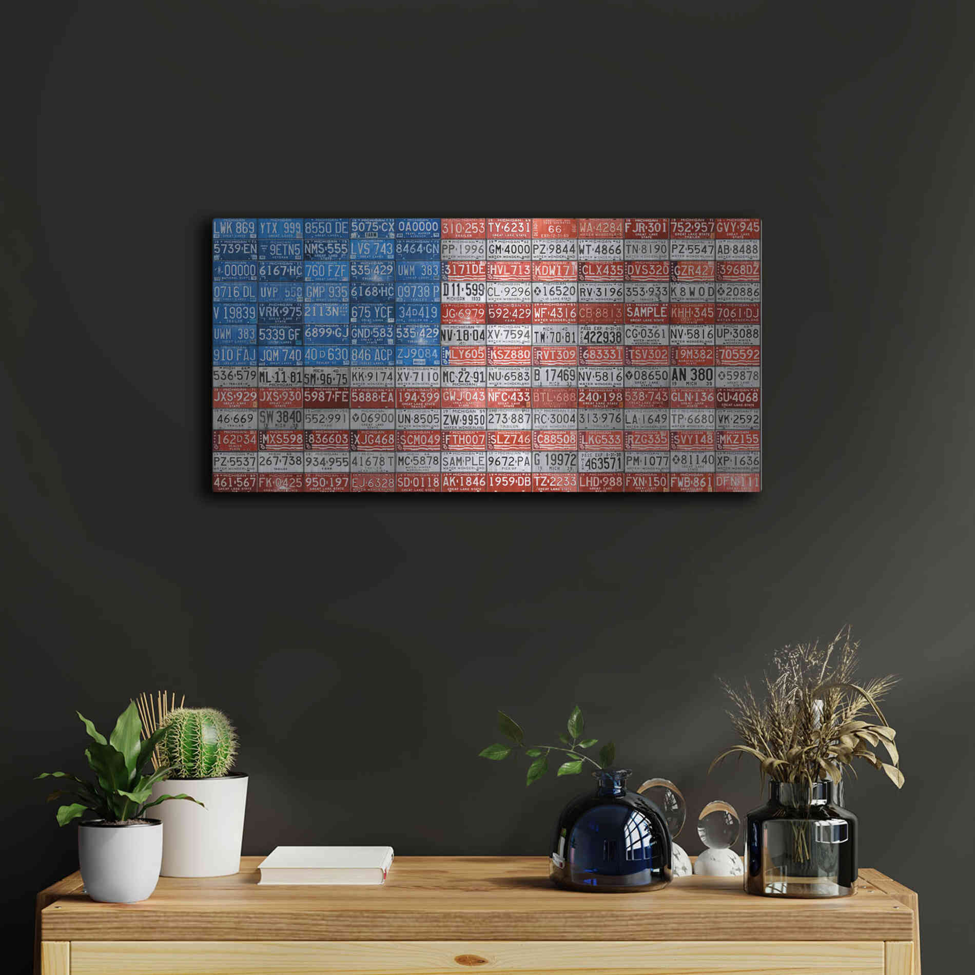 Luxe Metal Art 'Michigan Flag' by Design Turnpike, Metal Wall Art,24x12