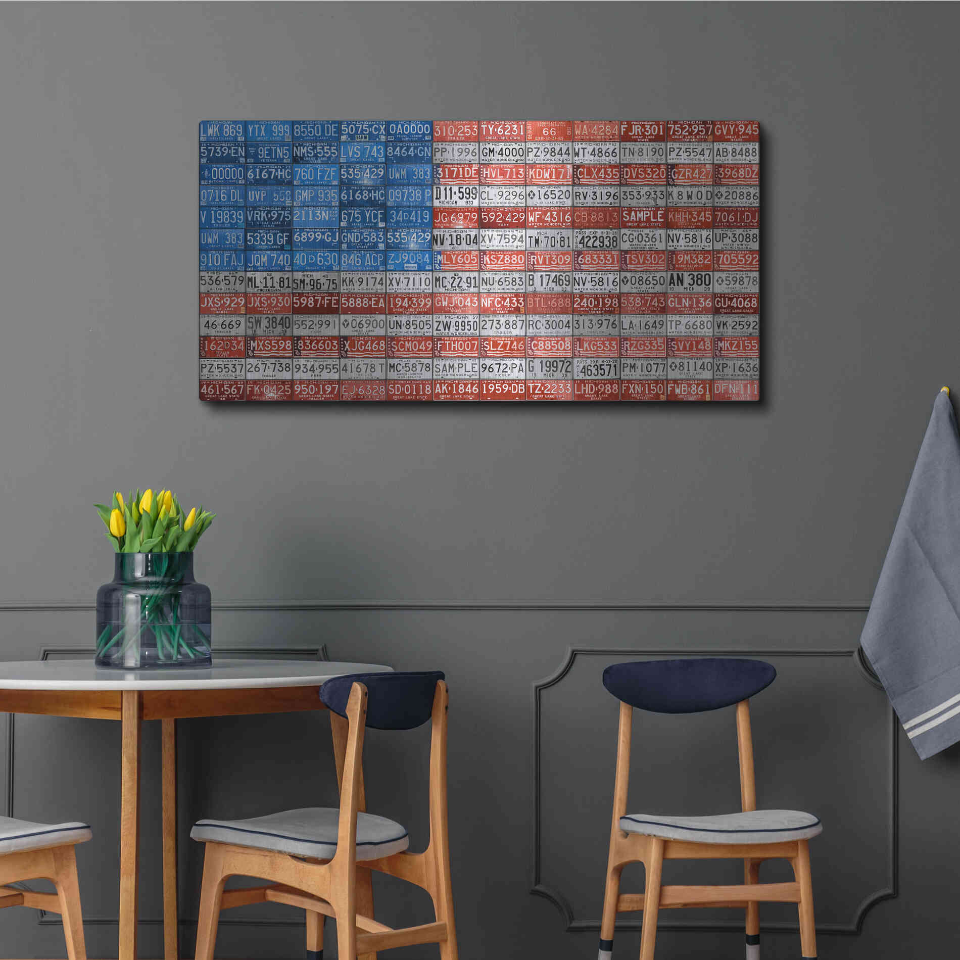 Luxe Metal Art 'Michigan Flag' by Design Turnpike, Metal Wall Art,48x24