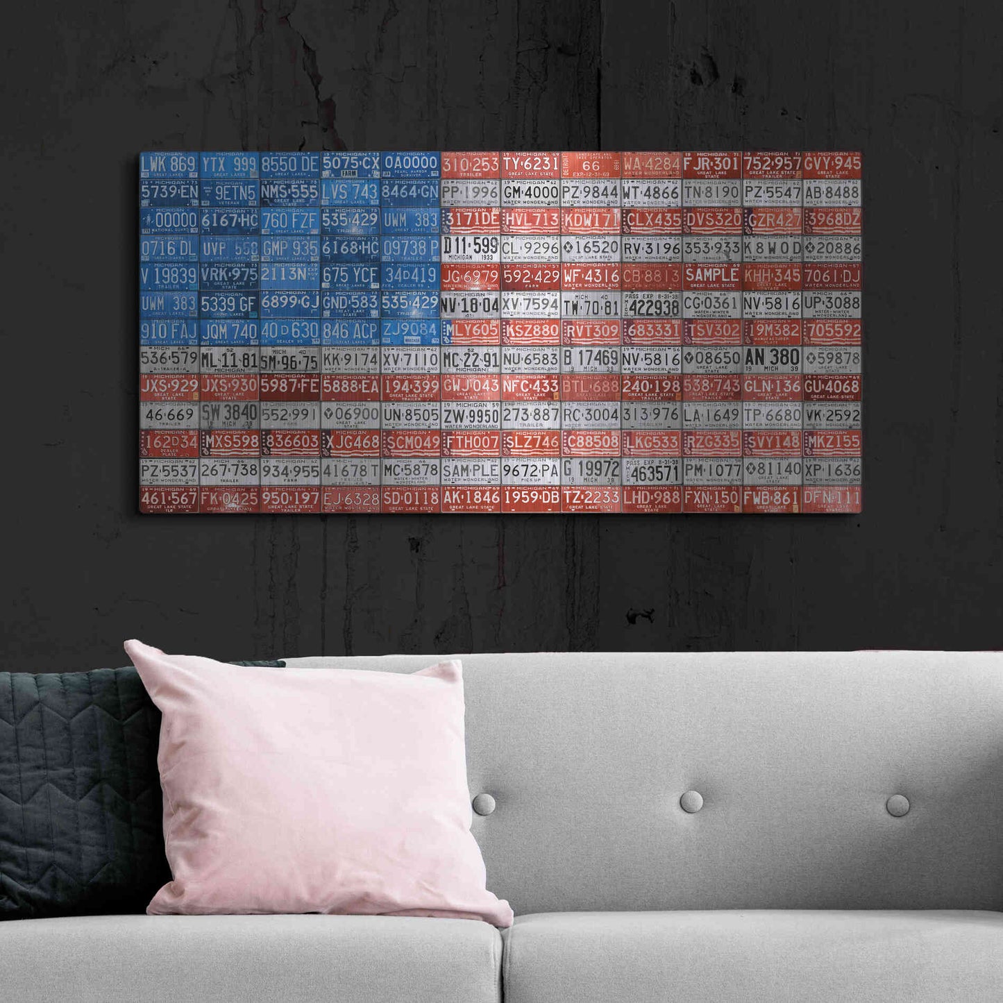 Luxe Metal Art 'Michigan Flag' by Design Turnpike, Metal Wall Art,48x24