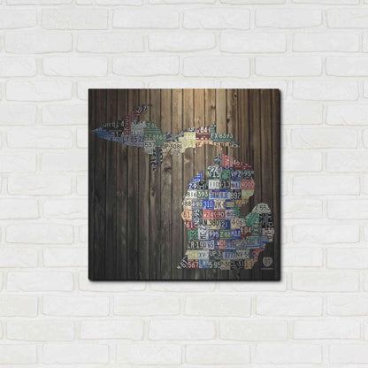 Luxe Metal Art 'Michigan Counties License Plate' by Design Turnpike, Metal Wall Art,24x24