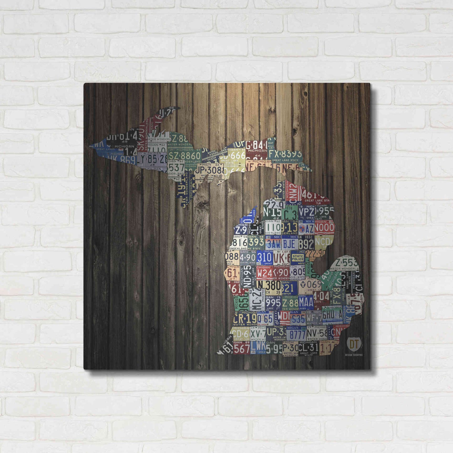 Luxe Metal Art 'Michigan Counties License Plate' by Design Turnpike, Metal Wall Art,36x36