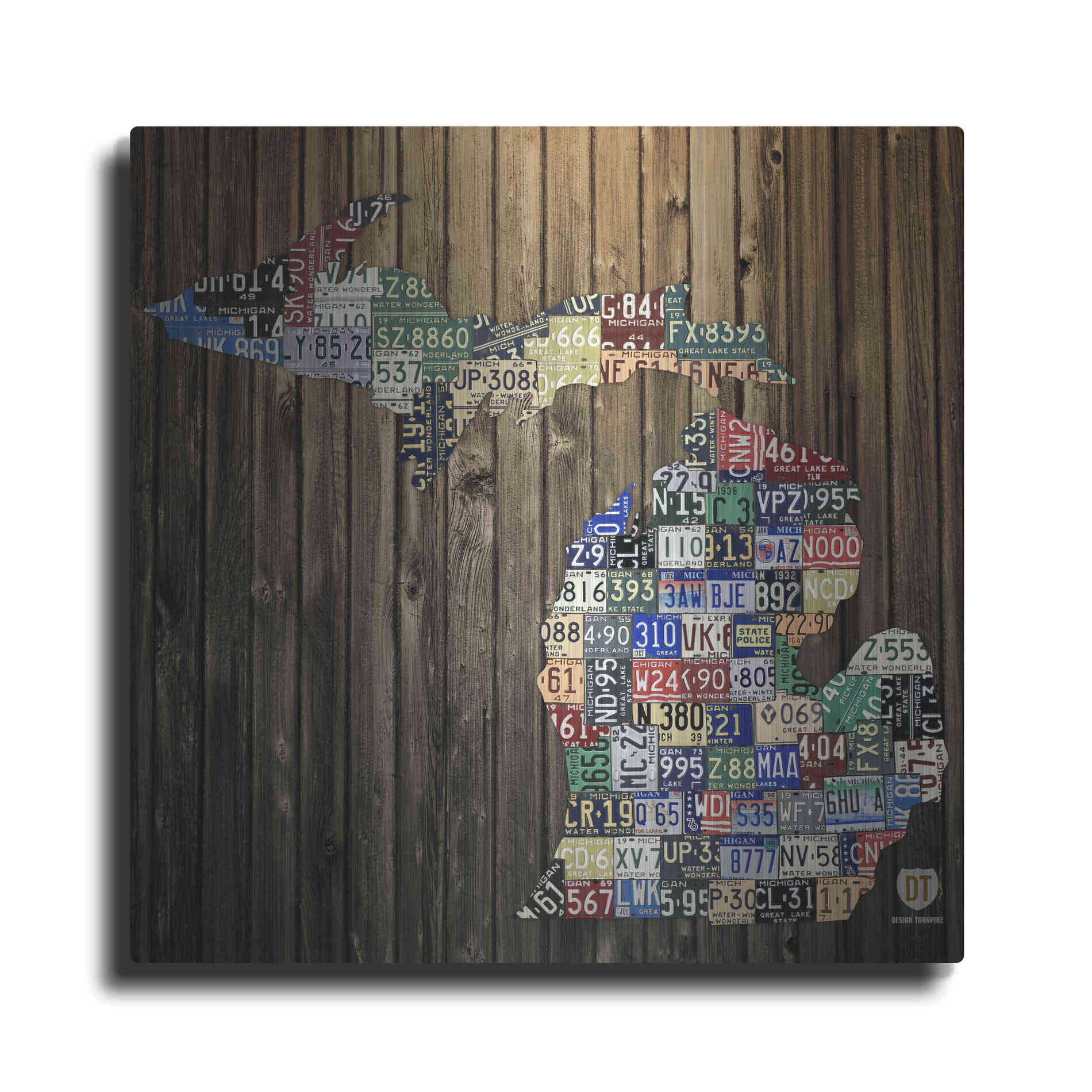 Luxe Metal Art 'Michigan Counties License Plate' by Design Turnpike, Metal Wall Art