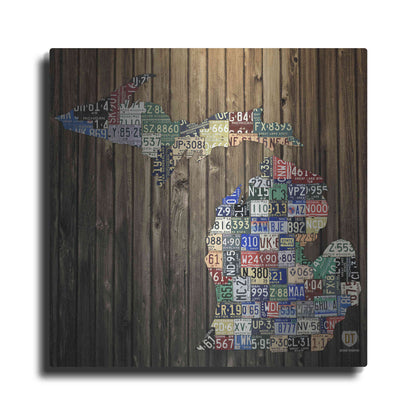 Luxe Metal Art 'Michigan Counties License Plate' by Design Turnpike, Metal Wall Art
