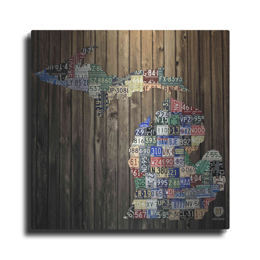Luxe Metal Art 'Michigan Counties License Plate' by Design Turnpike, Metal Wall Art