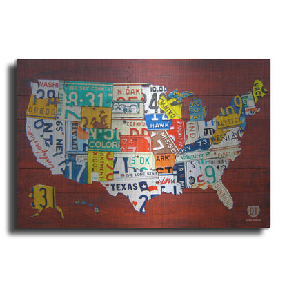 Luxe Metal Art 'License Plate Map USA' by Design Turnpike, Metal Wall Art
