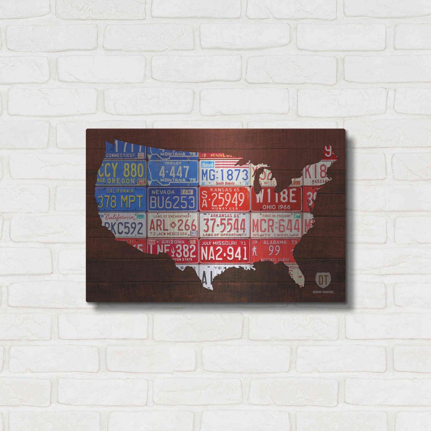 Luxe Metal Art 'USA Flag Map' by Design Turnpike, Metal Wall Art,24x16