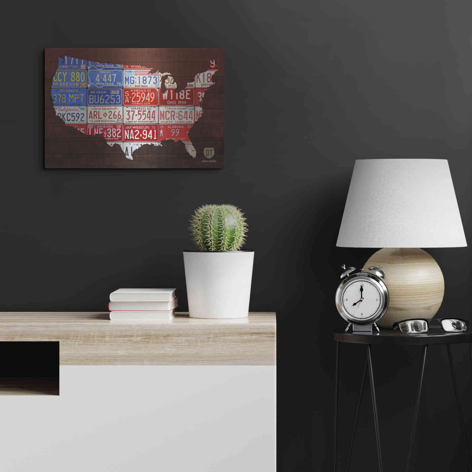 Luxe Metal Art 'USA Flag Map' by Design Turnpike, Metal Wall Art,24x16