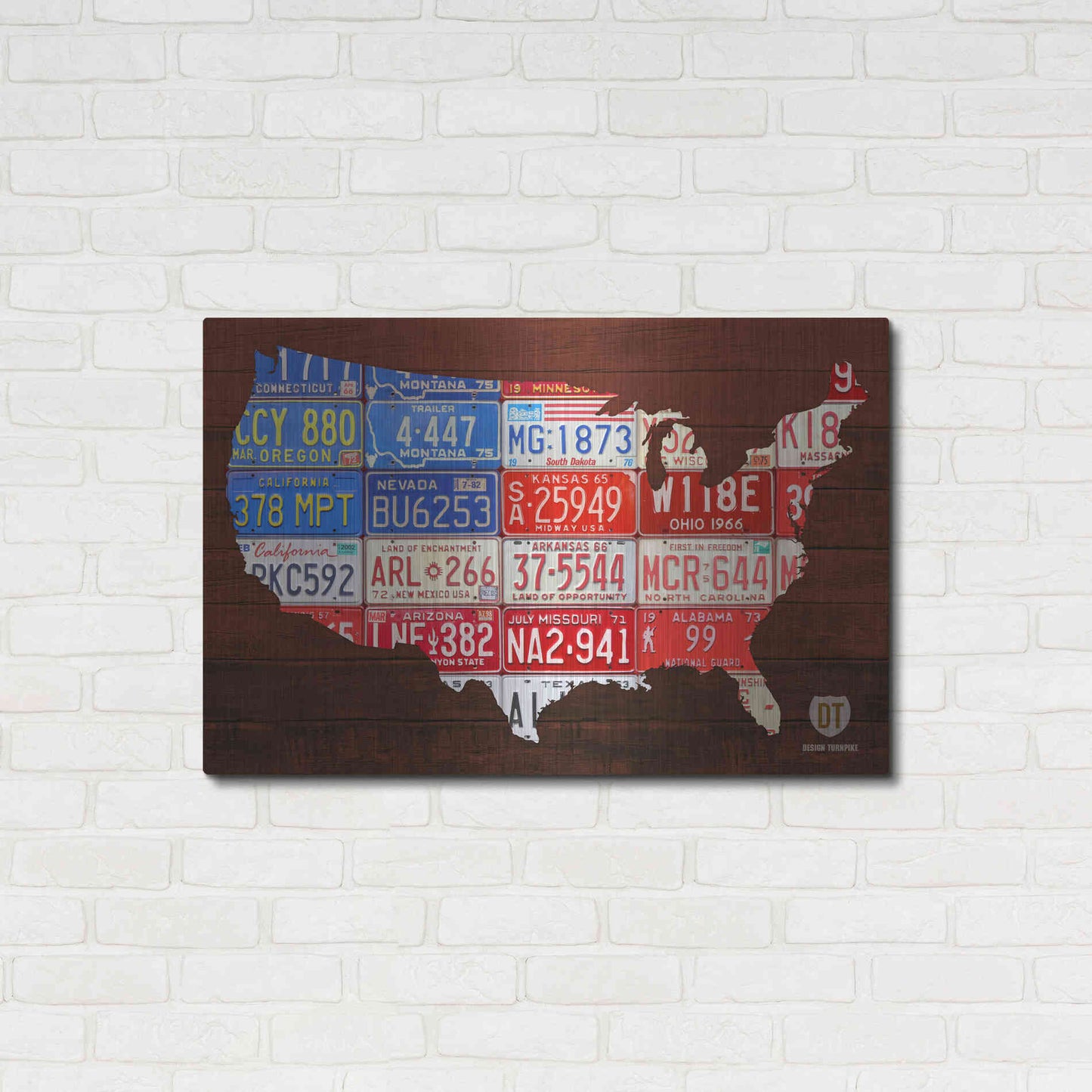 Luxe Metal Art 'USA Flag Map' by Design Turnpike, Metal Wall Art,36x24