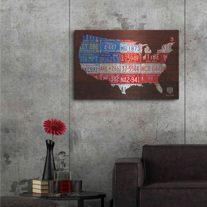 Luxe Metal Art 'USA Flag Map' by Design Turnpike, Metal Wall Art,36x24