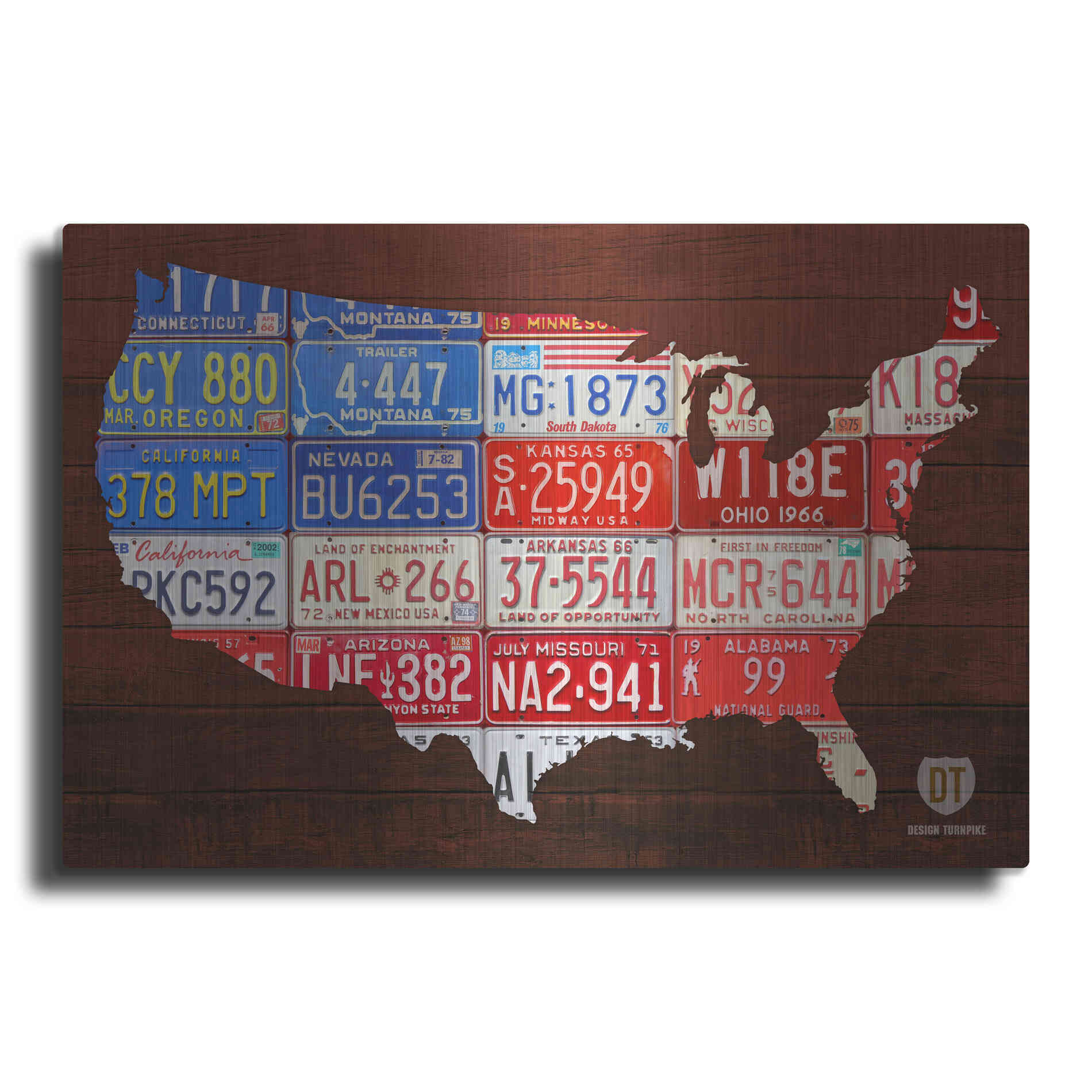 Luxe Metal Art 'USA Flag Map' by Design Turnpike, Metal Wall Art