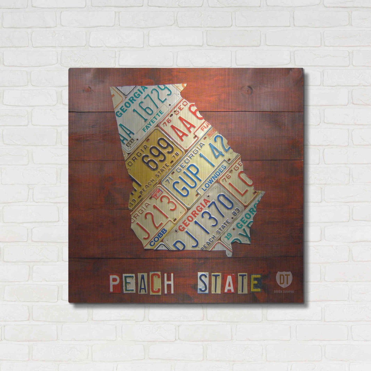 Luxe Metal Art 'Georgia Map' by Design Turnpike, Metal Wall Art,36x36