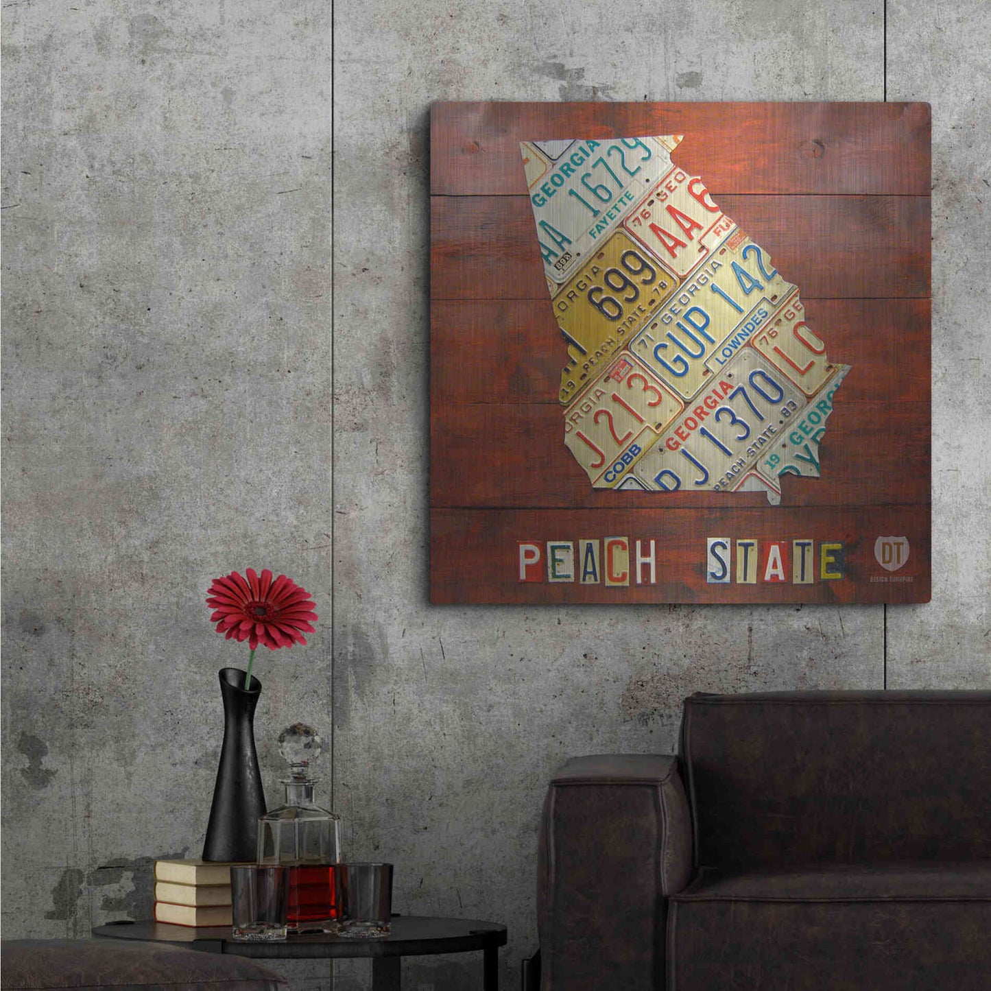 Luxe Metal Art 'Georgia Map' by Design Turnpike, Metal Wall Art,36x36