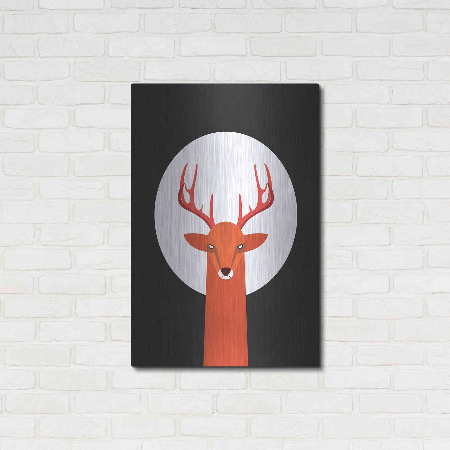 Luxe Metal Art 'Deer & Moon' by Volkan Dalyan, Metal Wall Art,24x36