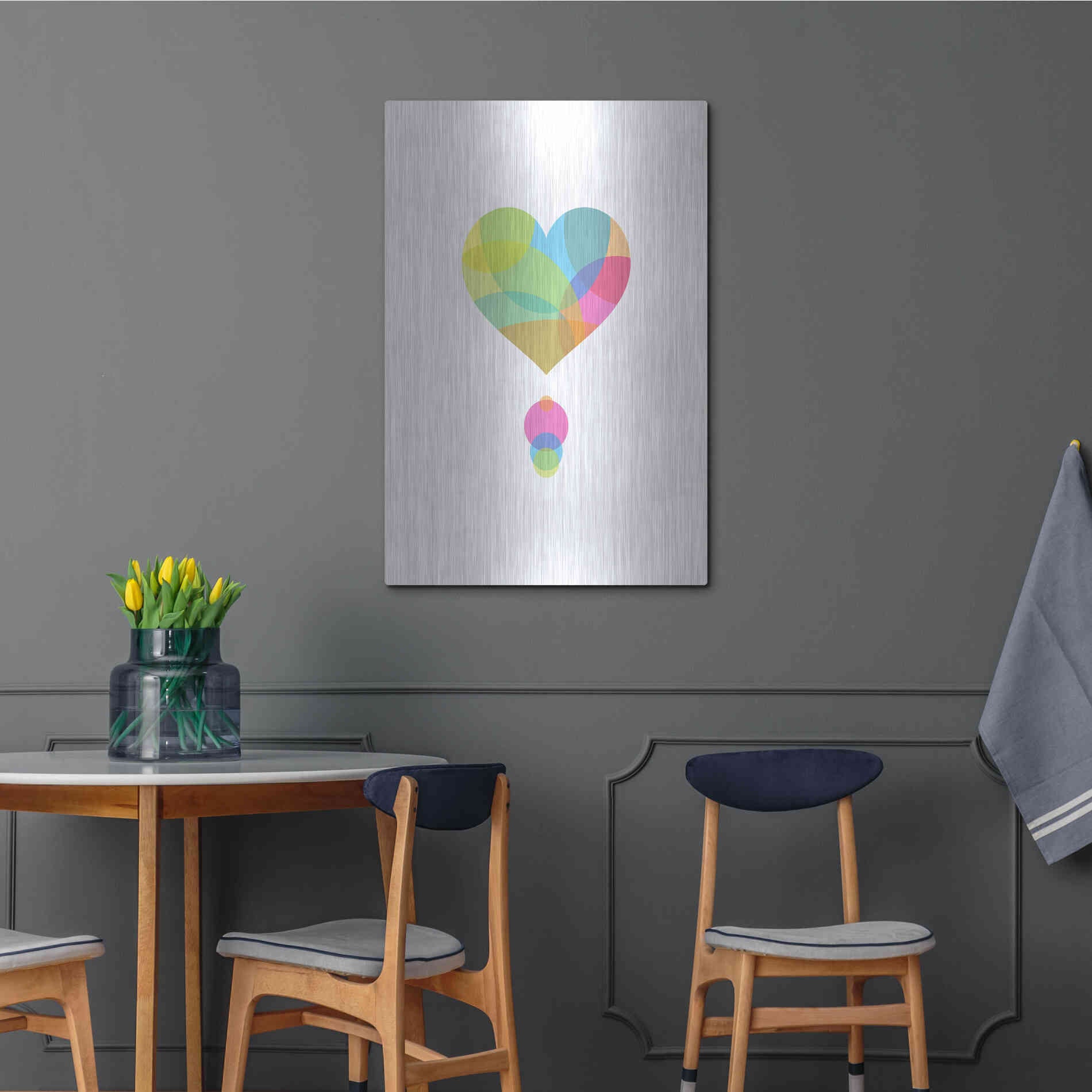 Luxe Metal Art 'Colors of a Heart' by Volkan Dalyan, Metal Wall Art,24x36