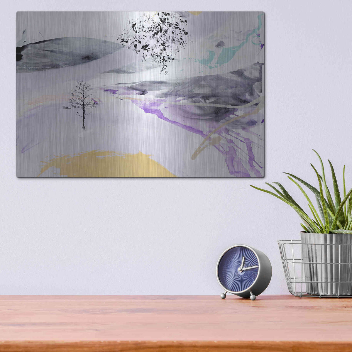 Luxe Metal Art 'Bosque' by Alba Escayo, Metal Wall Art,16x12