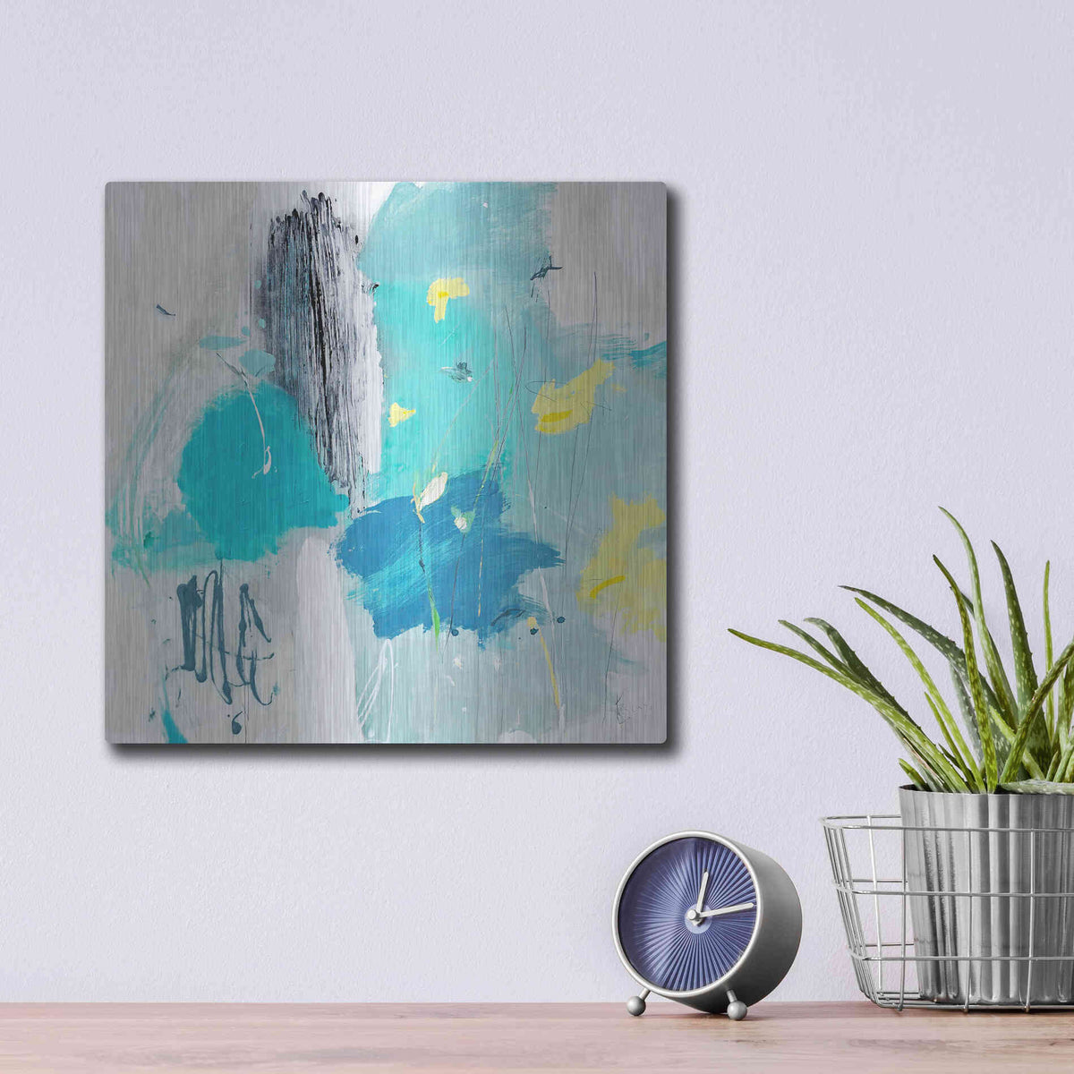 Luxe Metal Art 'Narcissus' by Alba Escayo, Metal Wall Art,12x12
