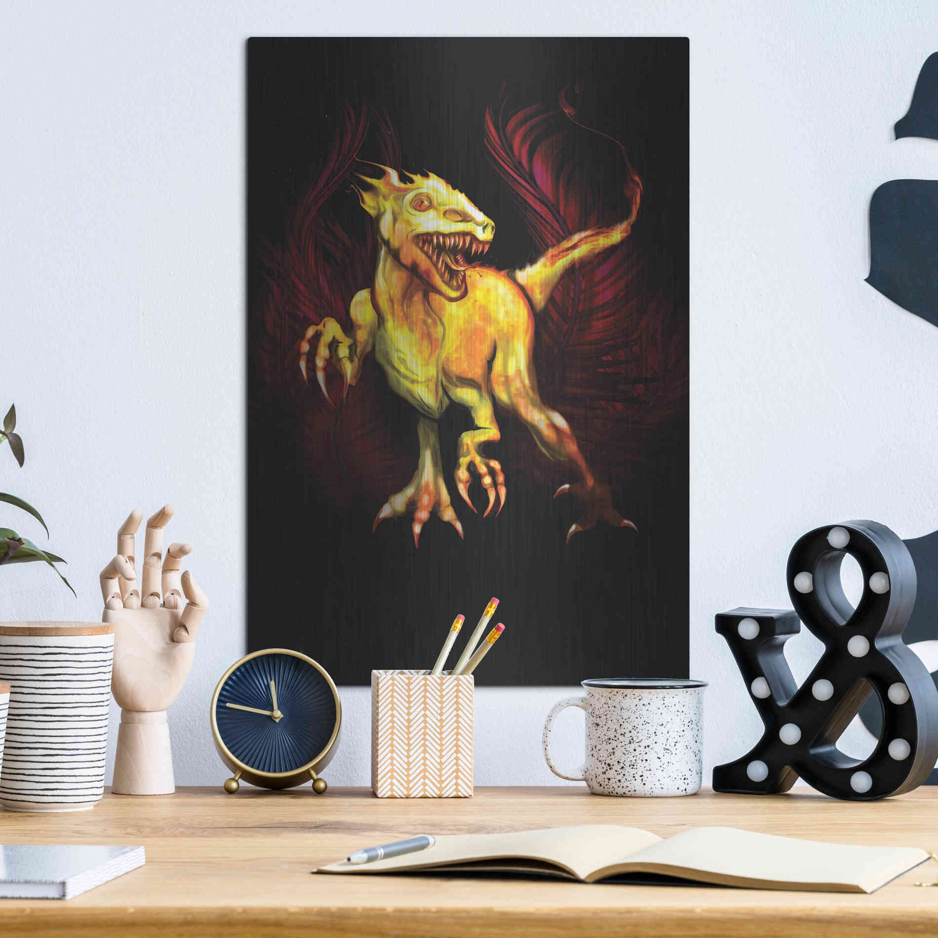 Luxe Metal Art 'Raptor' by Michael StewArt, Metal Wall Art,12x16