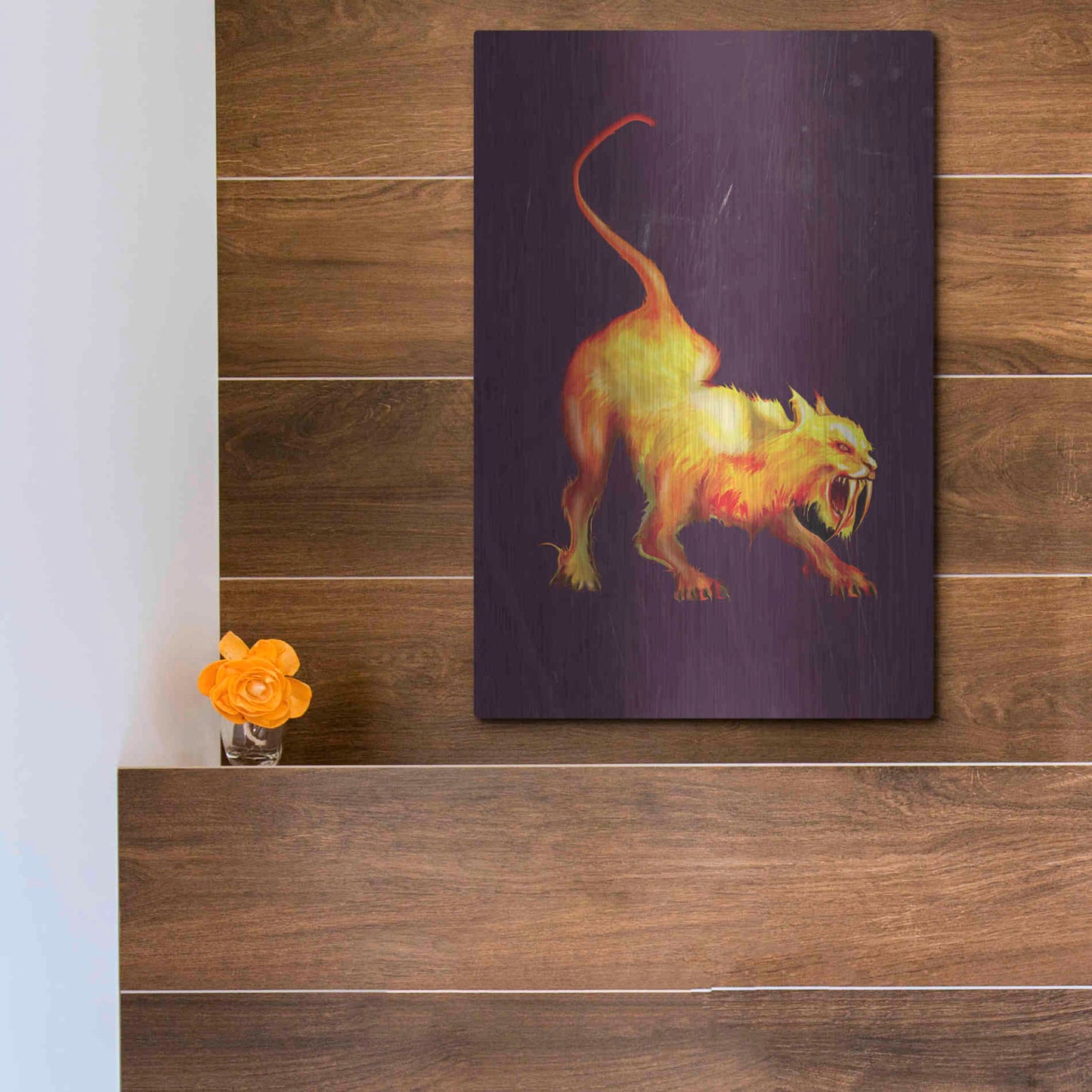 Luxe Metal Art 'Saber Tooth' by Michael StewArt, Metal Wall Art,12x16