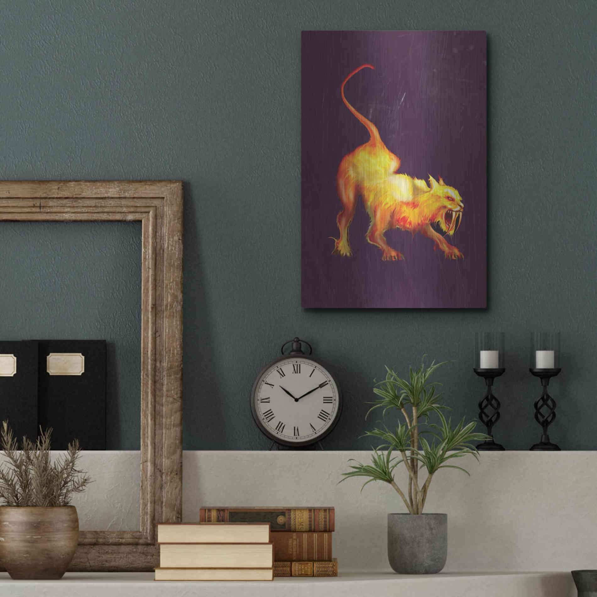 Luxe Metal Art 'Saber Tooth' by Michael StewArt, Metal Wall Art,12x16