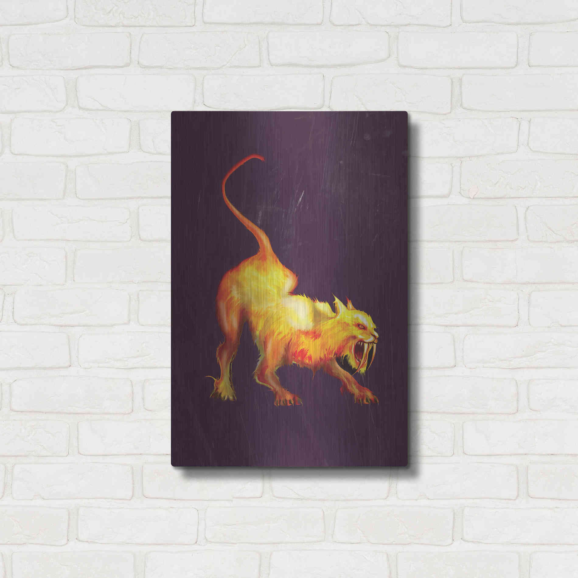 Luxe Metal Art 'Saber Tooth' by Michael StewArt, Metal Wall Art,16x24