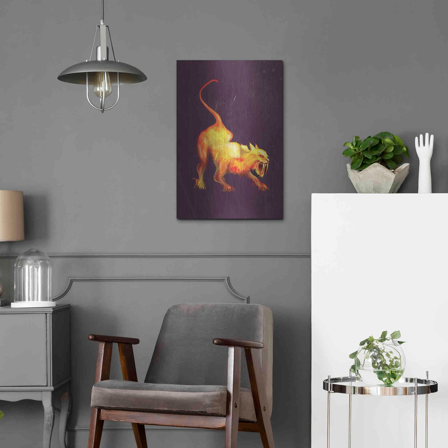 Luxe Metal Art 'Saber Tooth' by Michael StewArt, Metal Wall Art,16x24