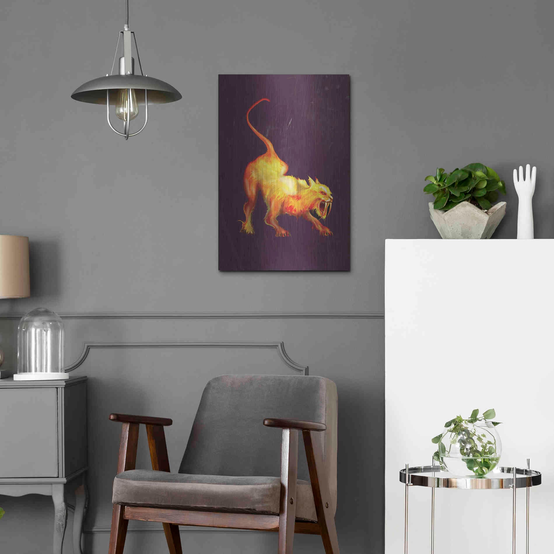 Luxe Metal Art 'Saber Tooth' by Michael StewArt, Metal Wall Art,16x24