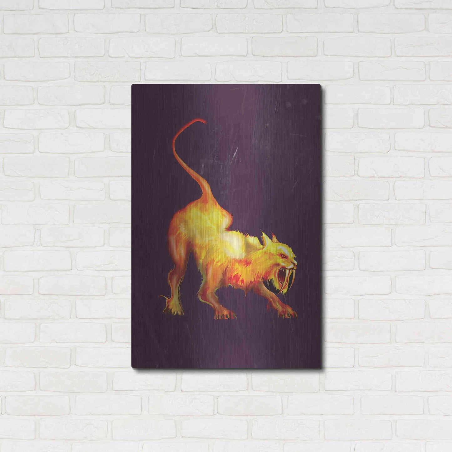 Luxe Metal Art 'Saber Tooth' by Michael StewArt, Metal Wall Art,24x36