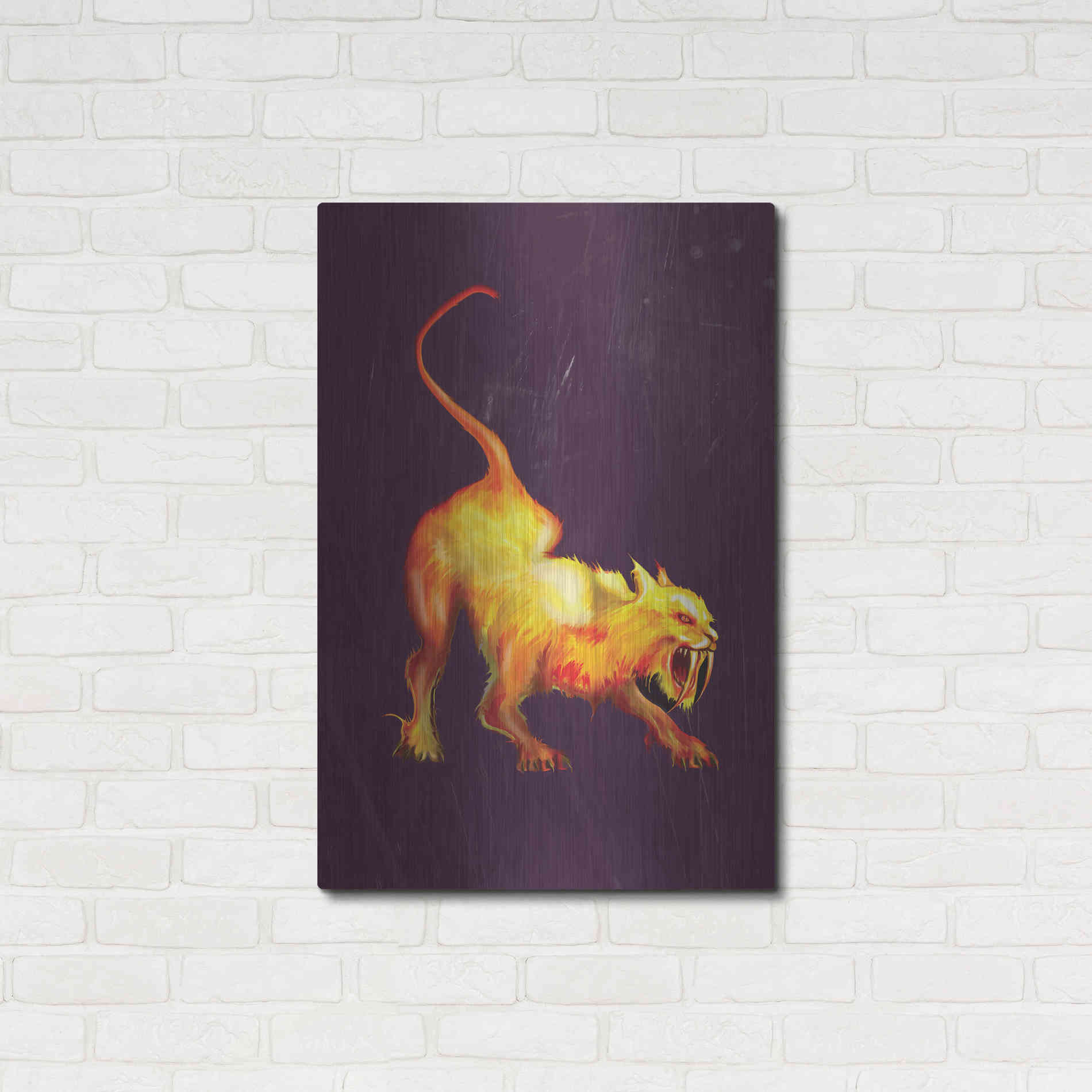 Luxe Metal Art 'Saber Tooth' by Michael StewArt, Metal Wall Art,24x36