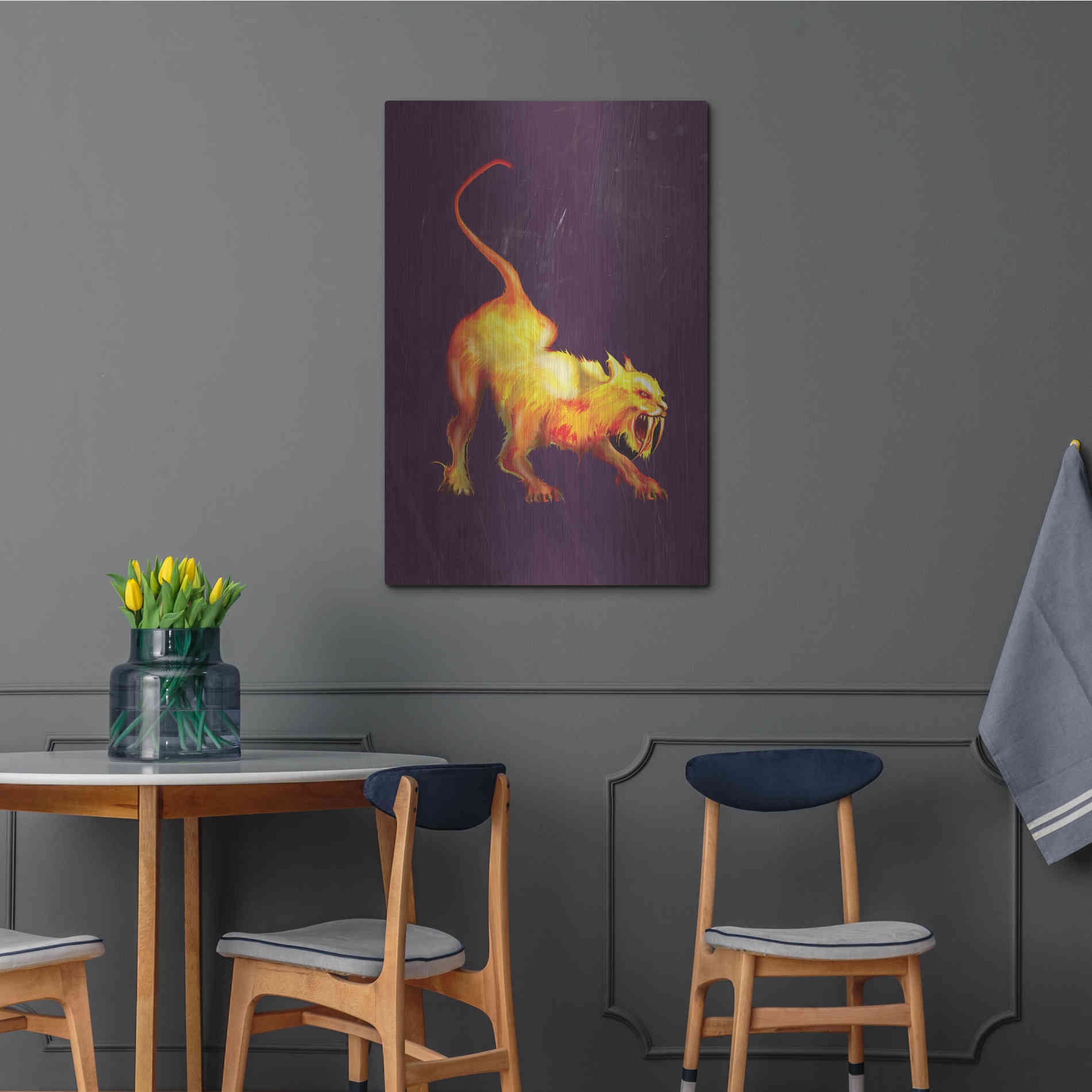 Luxe Metal Art 'Saber Tooth' by Michael StewArt, Metal Wall Art,24x36