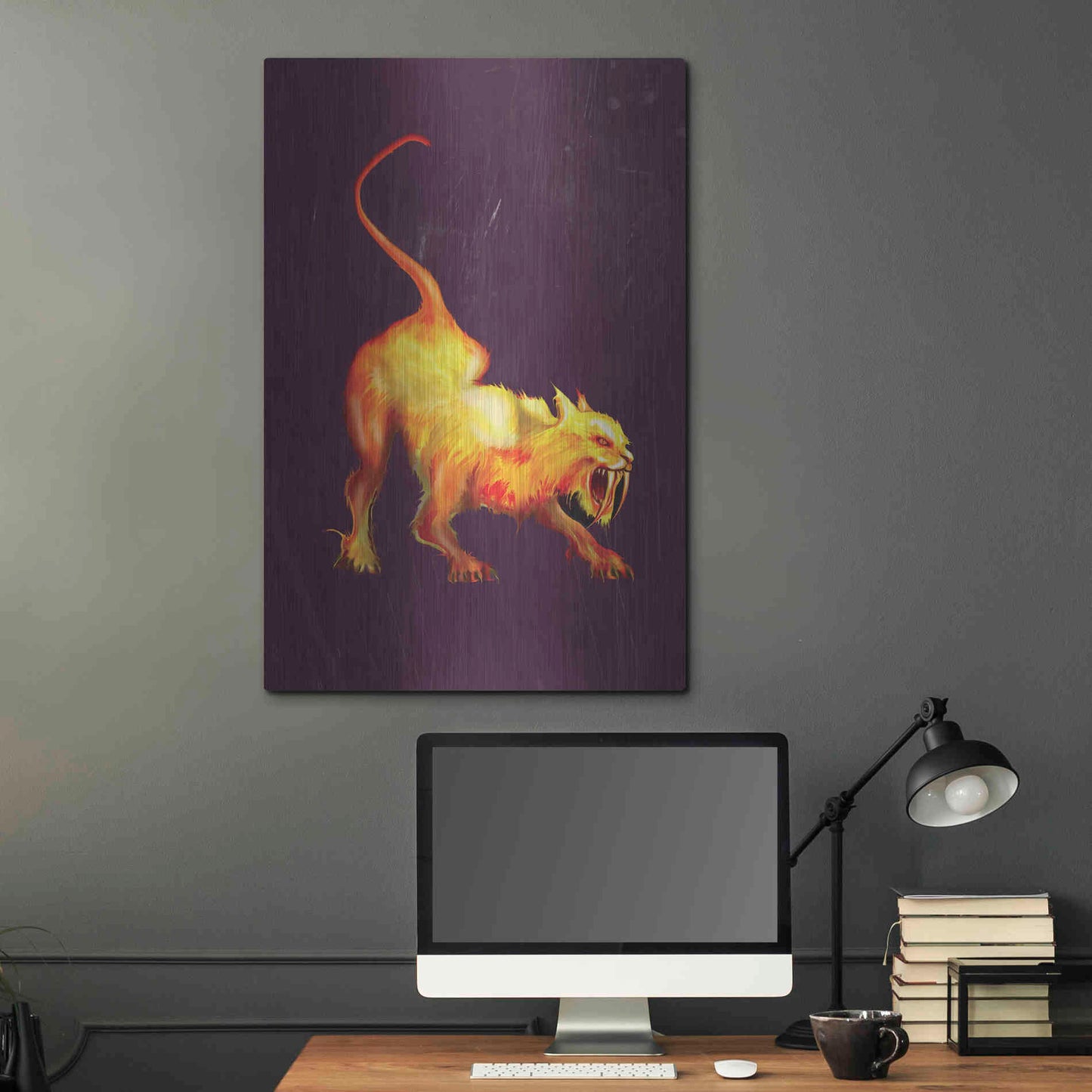 Luxe Metal Art 'Saber Tooth' by Michael StewArt, Metal Wall Art,24x36