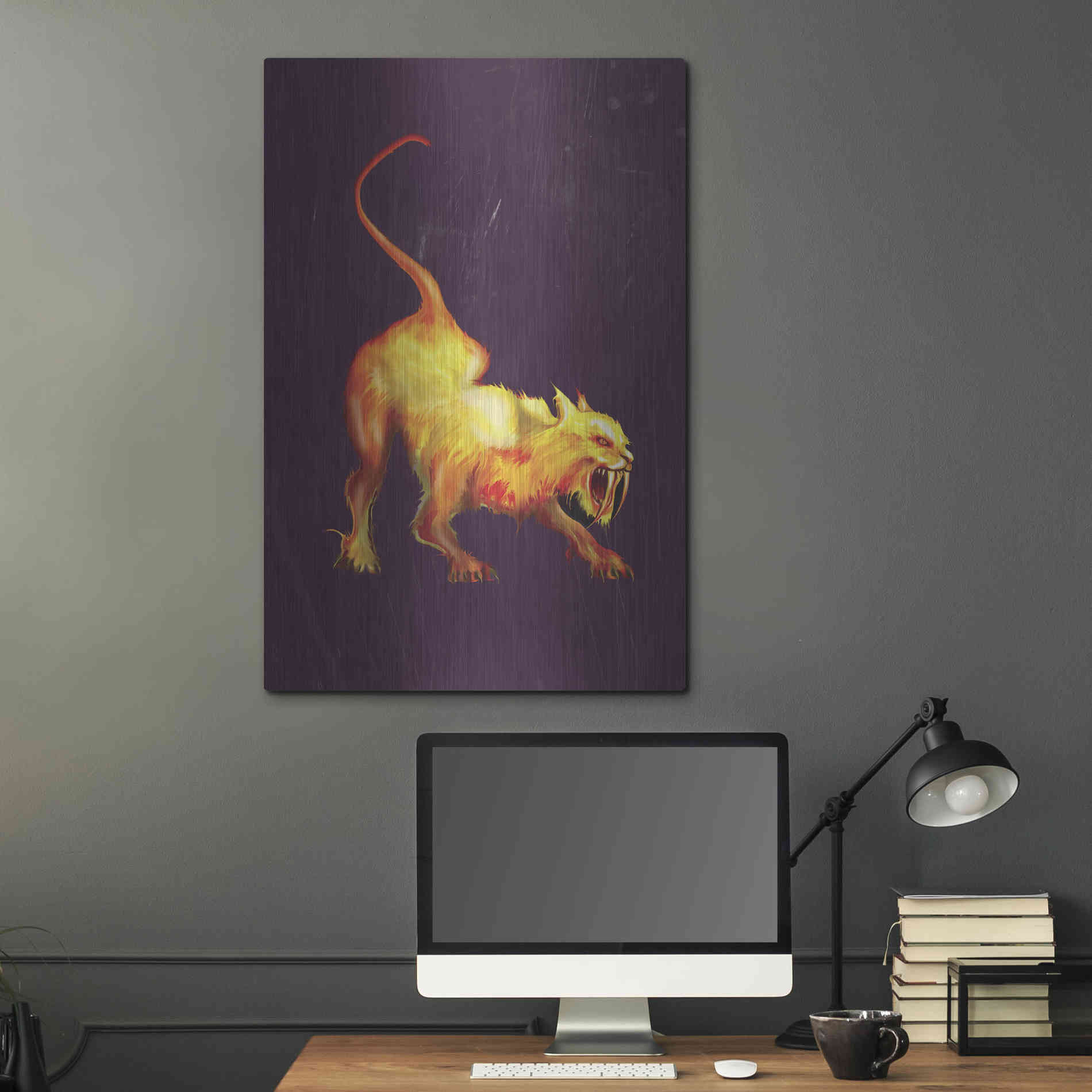 Luxe Metal Art 'Saber Tooth' by Michael StewArt, Metal Wall Art,24x36