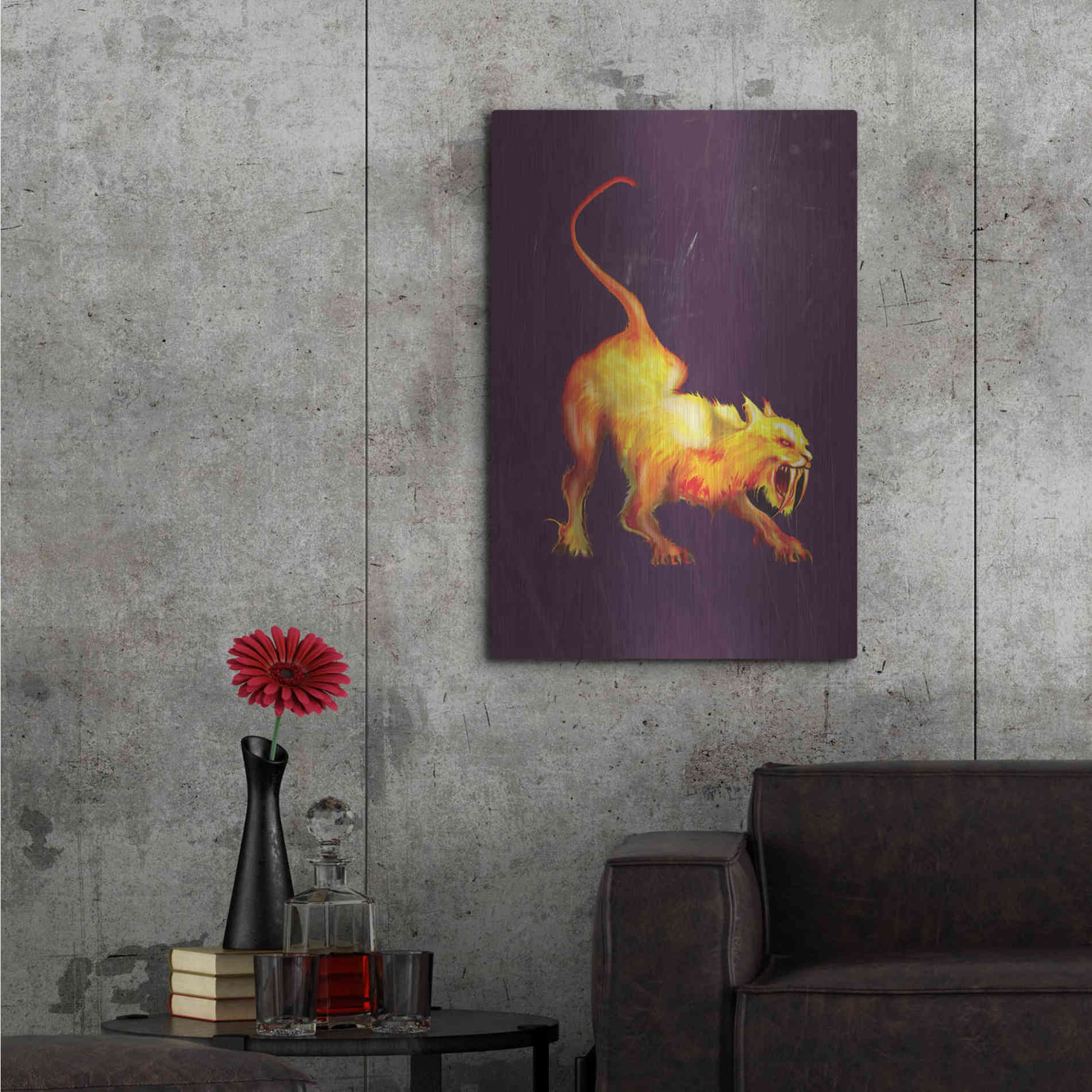 Luxe Metal Art 'Saber Tooth' by Michael StewArt, Metal Wall Art,24x36