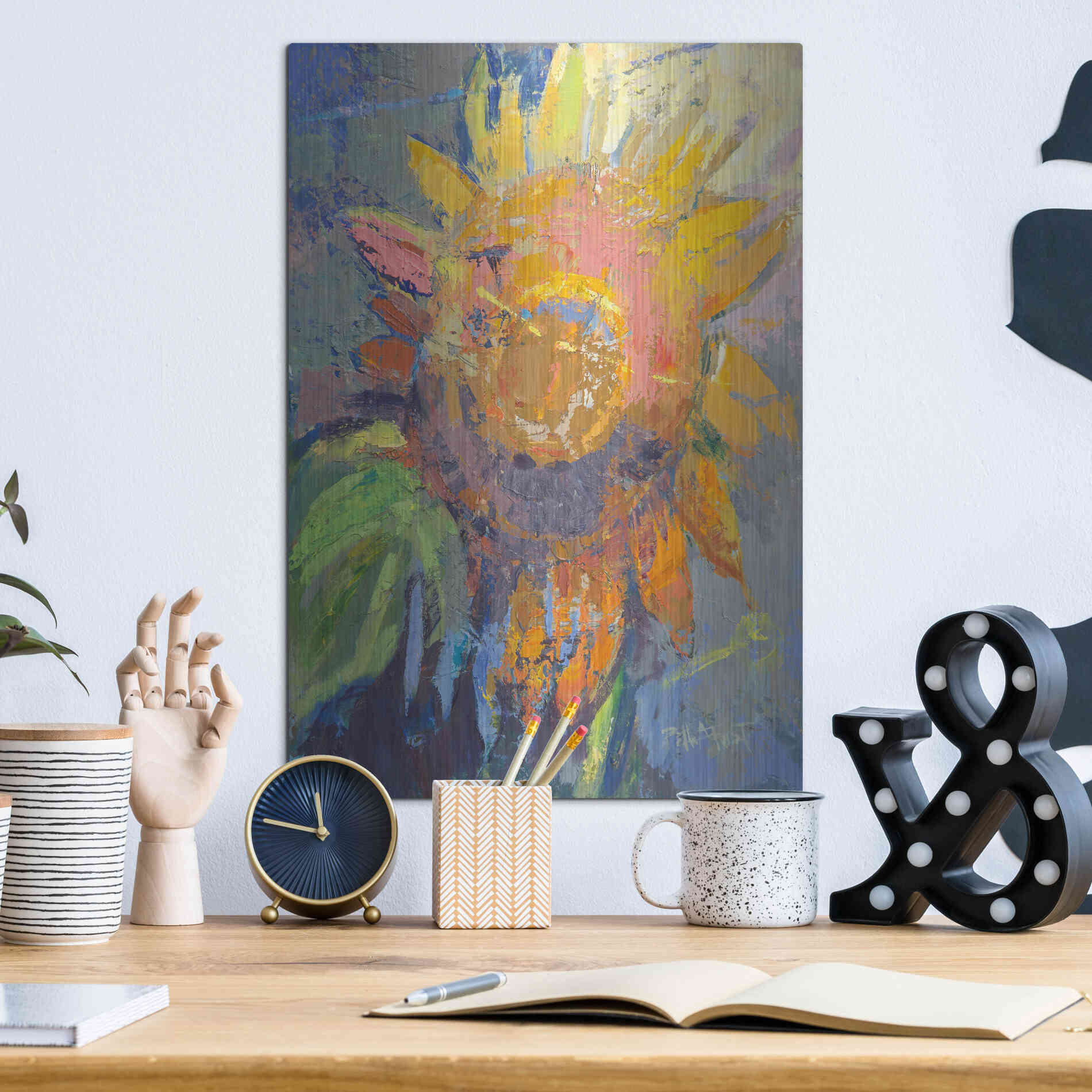 Luxe Metal Art 'Alberta' by Beth Forst, Metal Wall Art,12x16