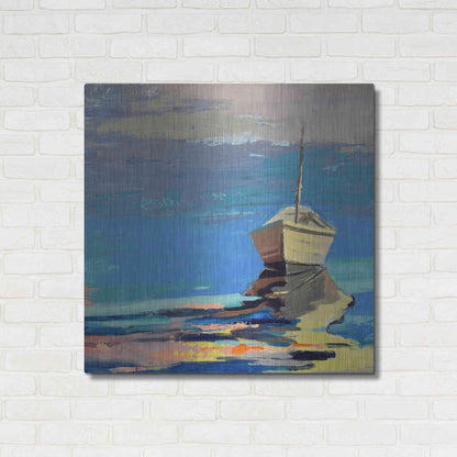 Luxe Metal Art 'Blue Bay' by Beth Forst, Metal Wall Art,36x36