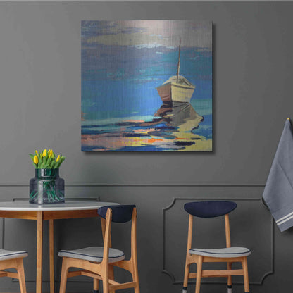 Luxe Metal Art 'Blue Bay' by Beth Forst, Metal Wall Art,36x36