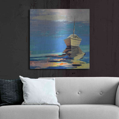 Luxe Metal Art 'Blue Bay' by Beth Forst, Metal Wall Art,36x36