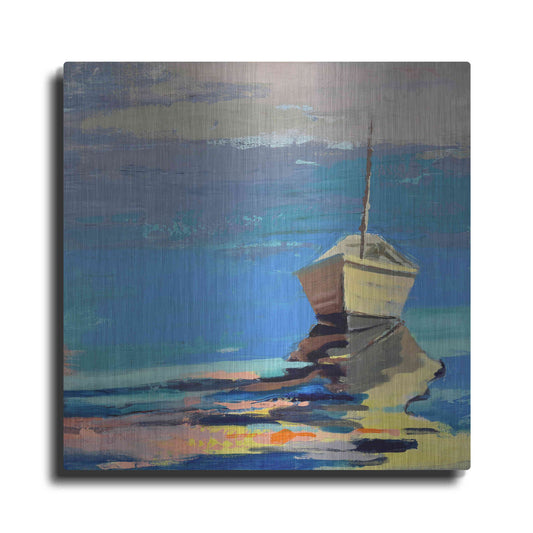 Luxe Metal Art 'Blue Bay' by Beth Forst, Metal Wall Art