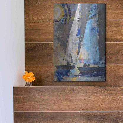 Luxe Metal Art 'Blue Breeze Dynamics' by Beth Forst, Metal Wall Art,12x16