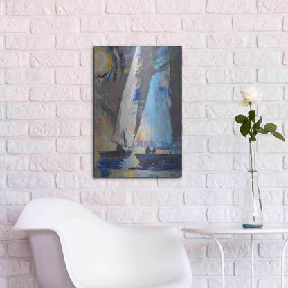 Luxe Metal Art 'Blue Breeze Dynamics' by Beth Forst, Metal Wall Art,16x24