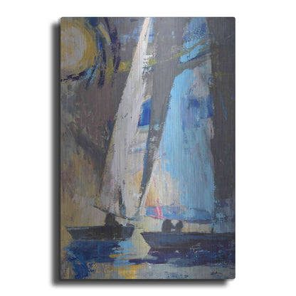 Luxe Metal Art 'Blue Breeze Dynamics' by Beth Forst, Metal Wall Art