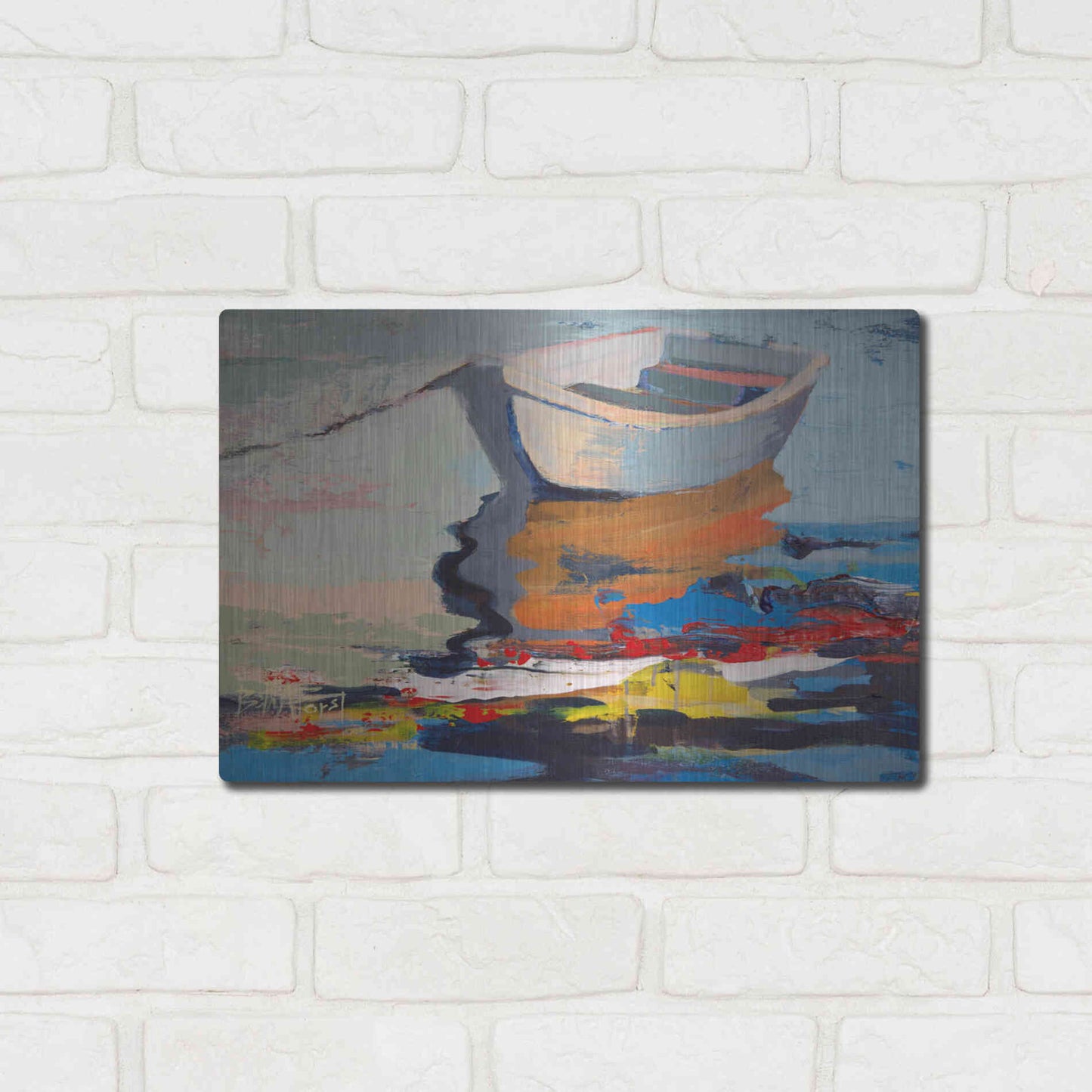 Luxe Metal Art 'Boathouse Rebel' by Beth Forst, Metal Wall Art,16x12